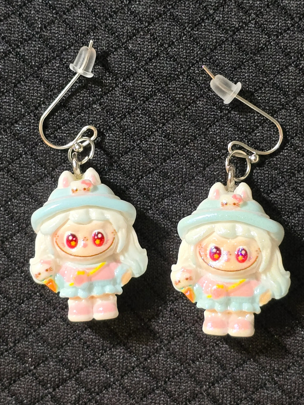 Kawaii Handmade Earrings: Pastel Baby Blue Drop Dangling Eare