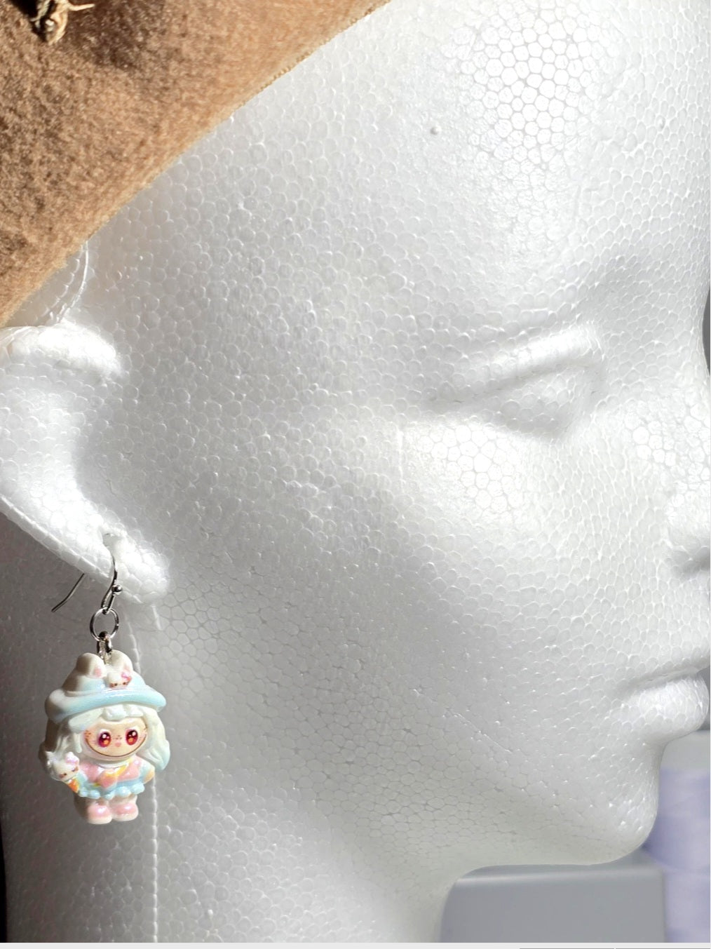 Kawaii Handmade Earrings: Pastel Baby Blue Drop Dangling Eare
