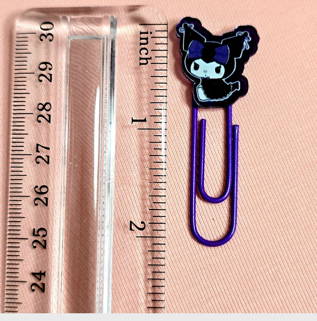 Kuromi Decorated Purple Paper Clips Metal Clip Set of 6