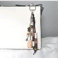New Brown Labubu Inspired  Multi Strand Mixed Beaded Bag Charm Key Holder Keychain