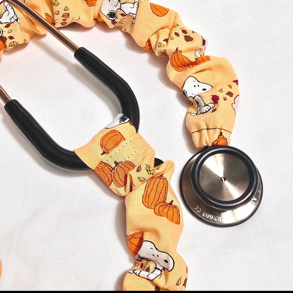 Handmade Orange Snoopy Pumpkin Fall Halloween Stethoscope Sleeve  Cotton Cover