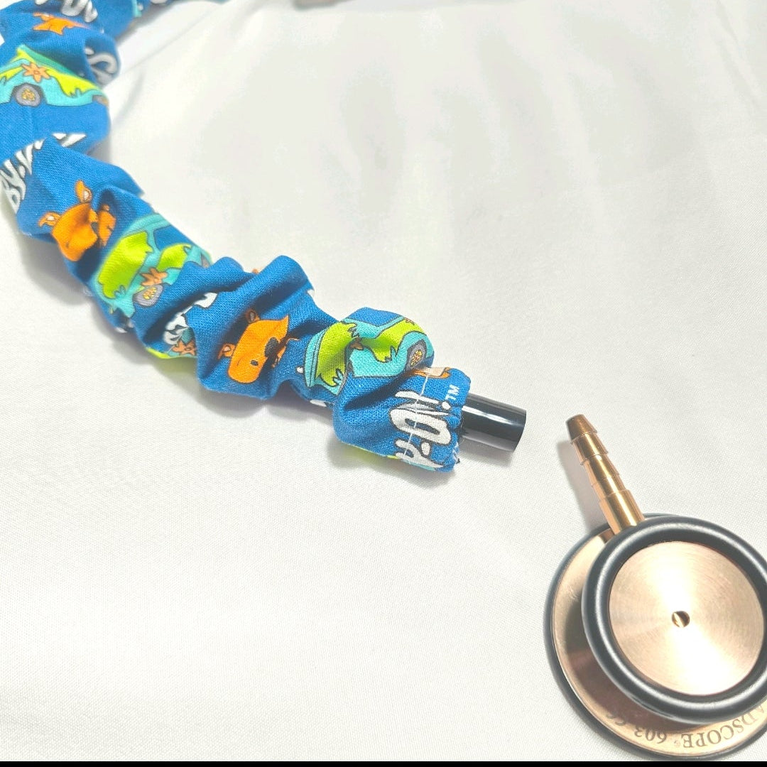 Handmade Colorful Blue Scooby-Doo Stethoscope Sleeve: Washable Colorful Cotton Cover