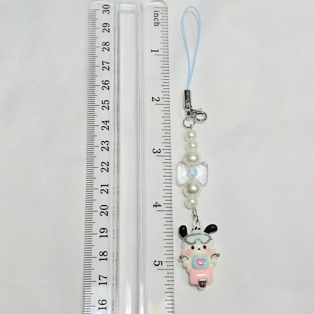 Cute Pochacco Kawaii Beaded Key Chain or Phone Charm