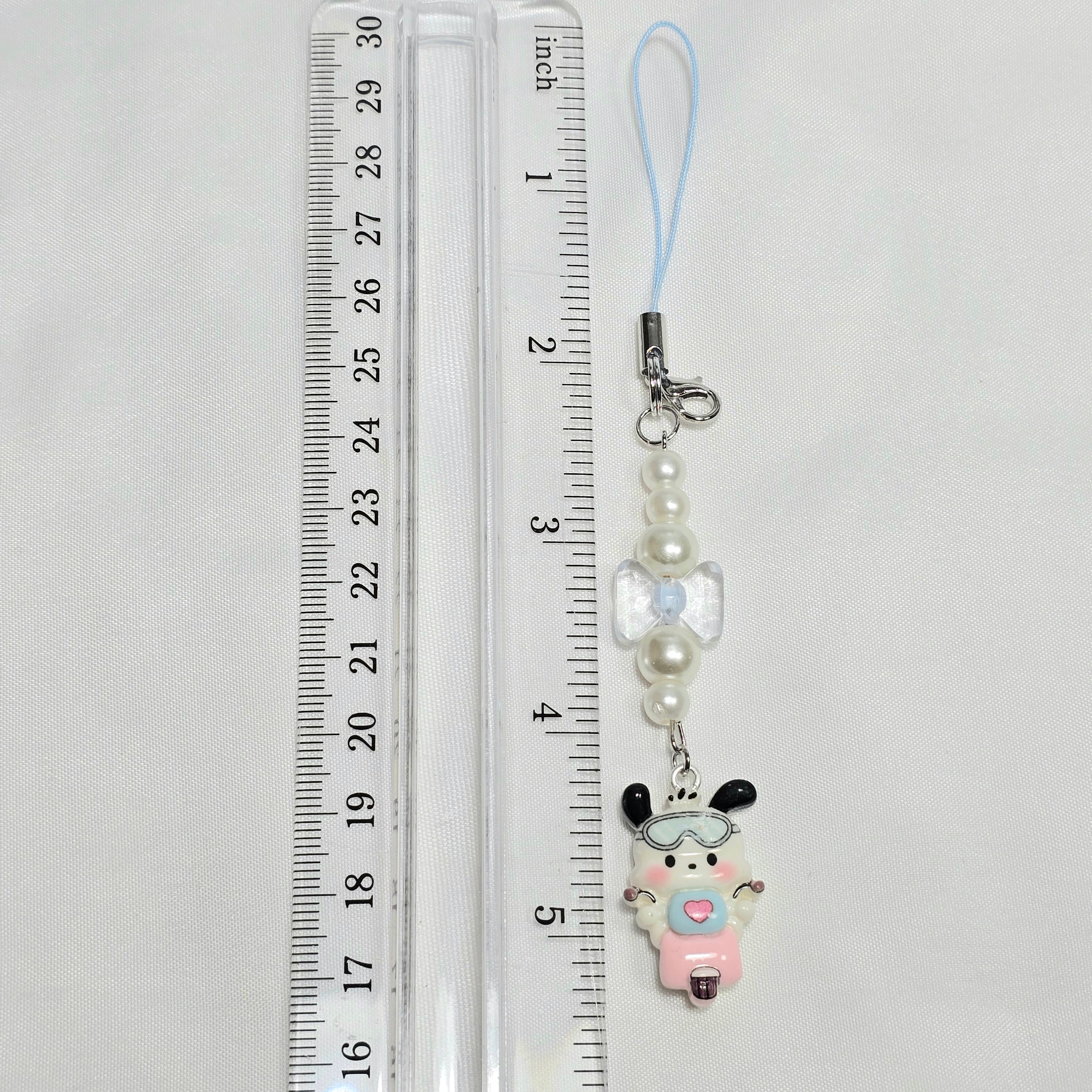 Cute Pochacco Kawaii Beaded Key Chain or Phone Charm
