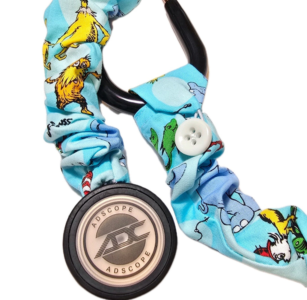 Dr. Seuss The Cat in The Hat  & The Grinch Light Blue Stethoscope Sleeve  Cover