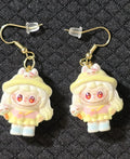 Kawaii Handmade Earrings: Pastel Yellow Drop Dangling Eare