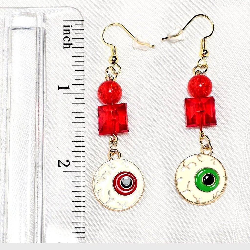 Mismatched Insomnia Eye Gothic Earrings: Halloween Gothic