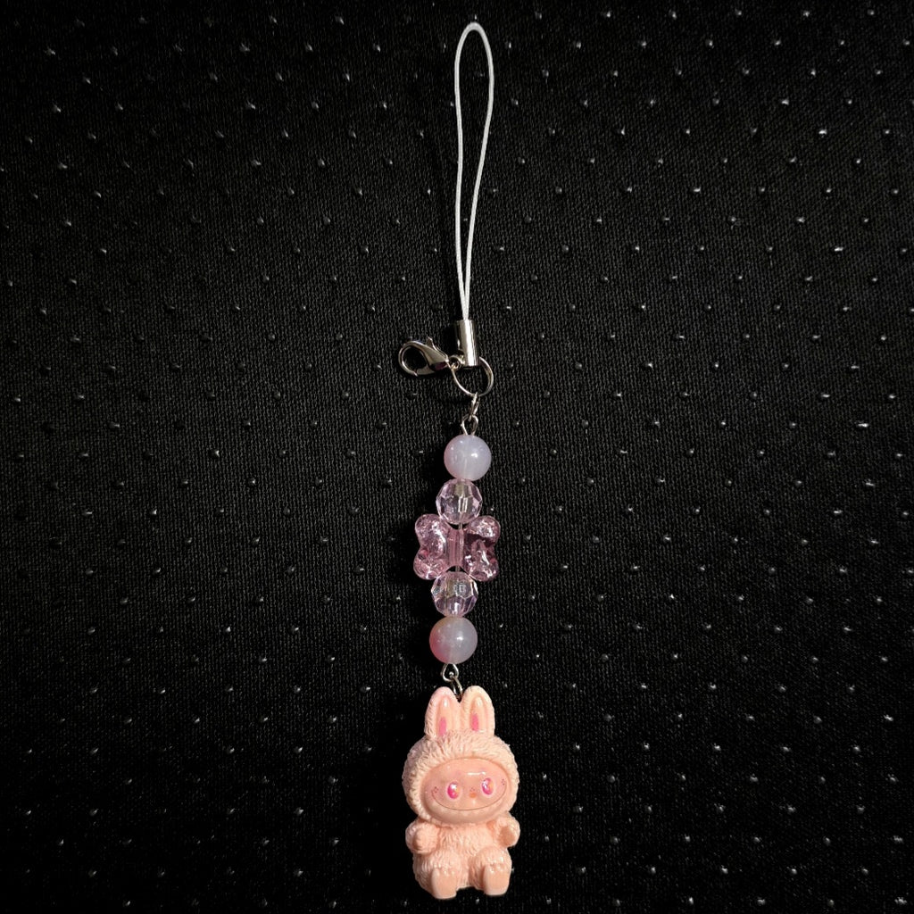 Cute colorful Kawaii giftable beaded Monster Phone charm,  key holder, bag, camera, badge charm. One of each design.