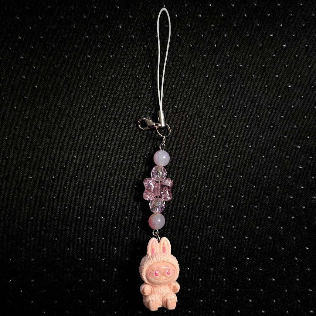 Cute colorful Kawaii giftable beaded Monster Phone charm,  key holder, bag, camera, badge charm. One of each design.