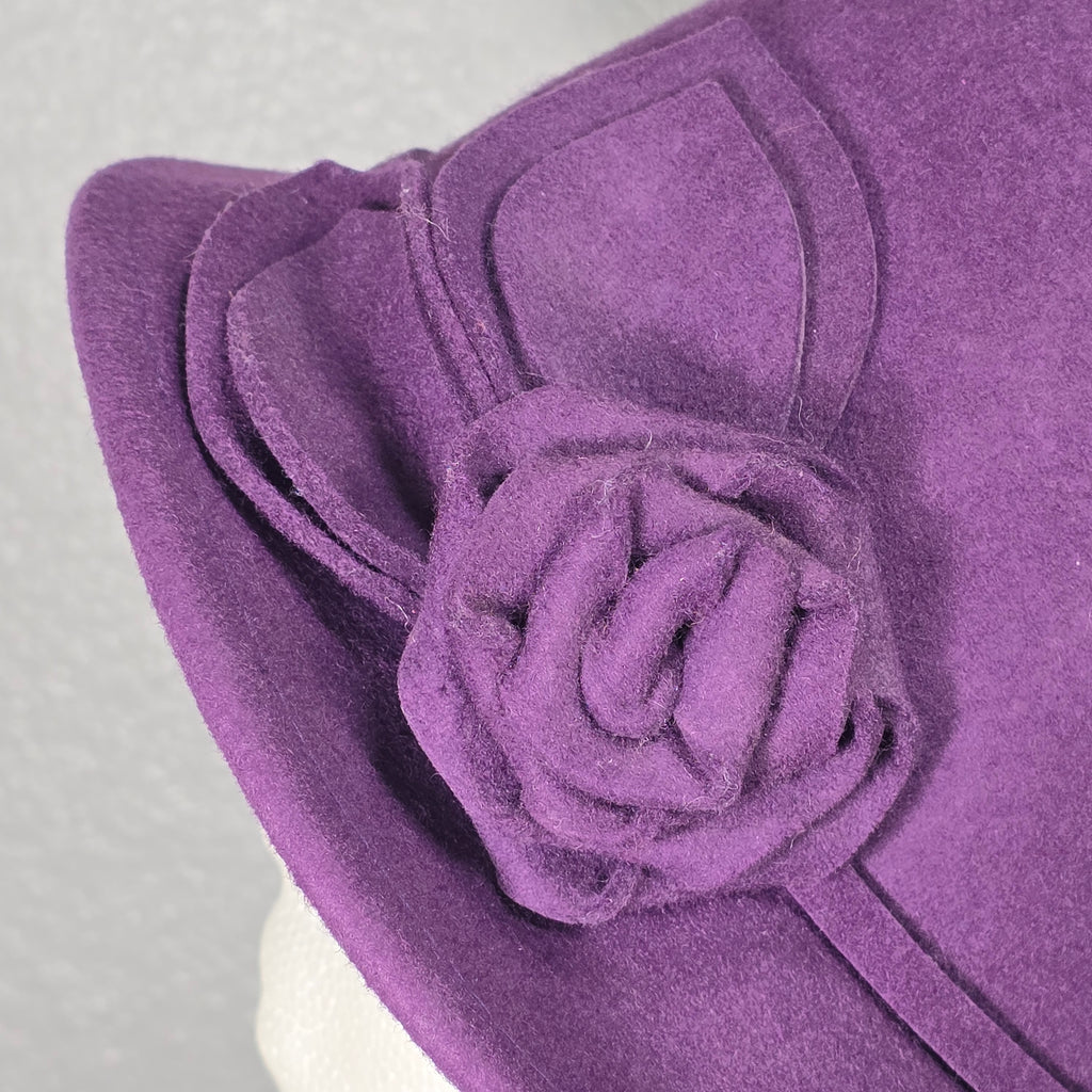 MY ONLY One Size Women's 100% Wool Purple Cloche Formal Retro Preppy Hat
