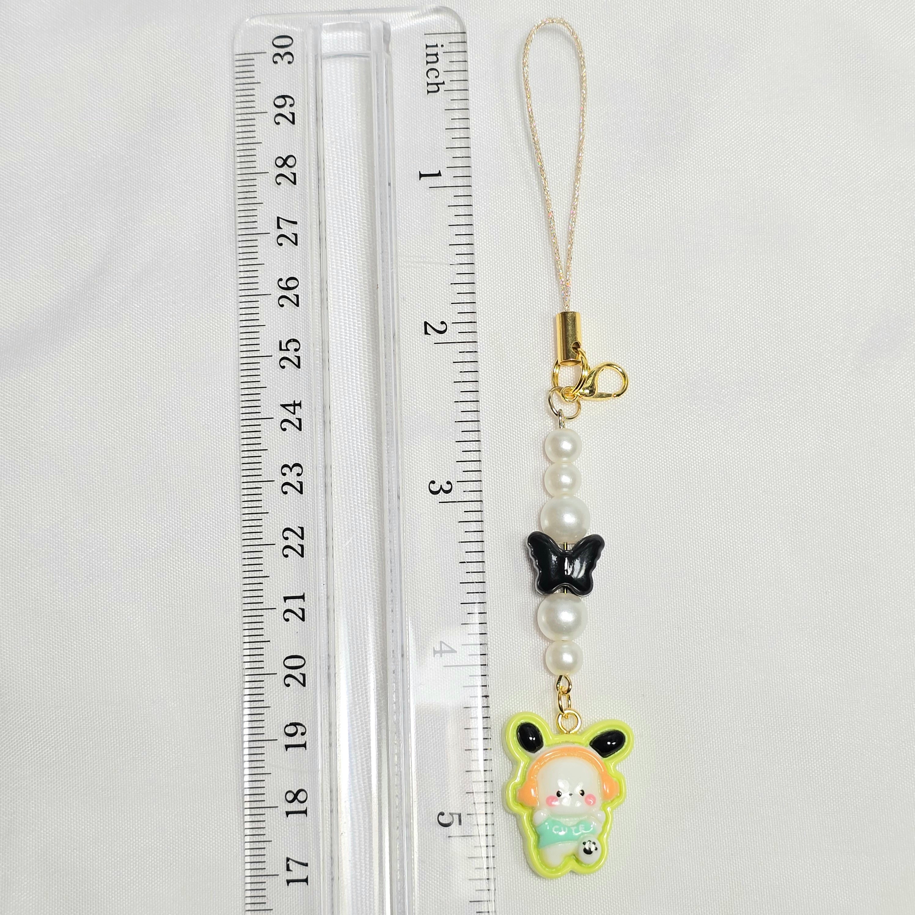 Cute Pochacco Kawaii Beaded Key Chain or Phone Charm