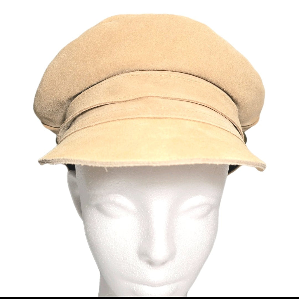 Lack of Color Newsboy Cap Beige Suede Hat Size Small - New.