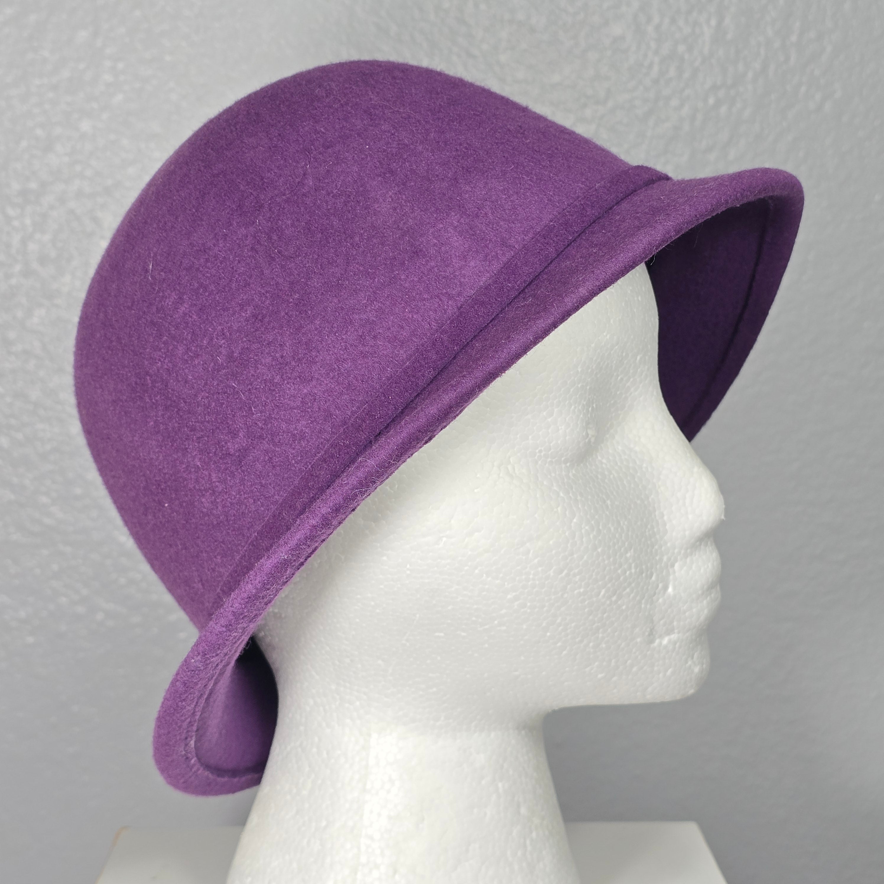 MY ONLY One Size Women's 100% Wool Purple Cloche Formal Retro Preppy Hat
