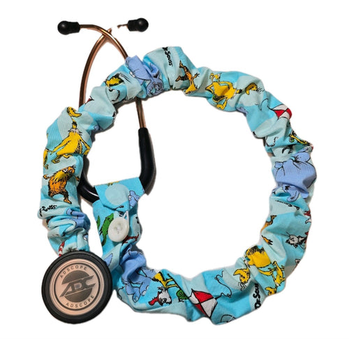 Dr. Seuss The Cat in The Hat  & The Grinch Light Blue Stethoscope Sleeve  Cover