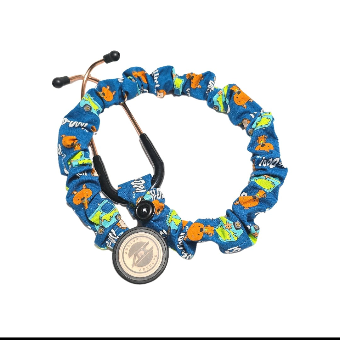Handmade Colorful Blue Scooby-Doo Stethoscope Sleeve: Washable Colorful Cotton Cover