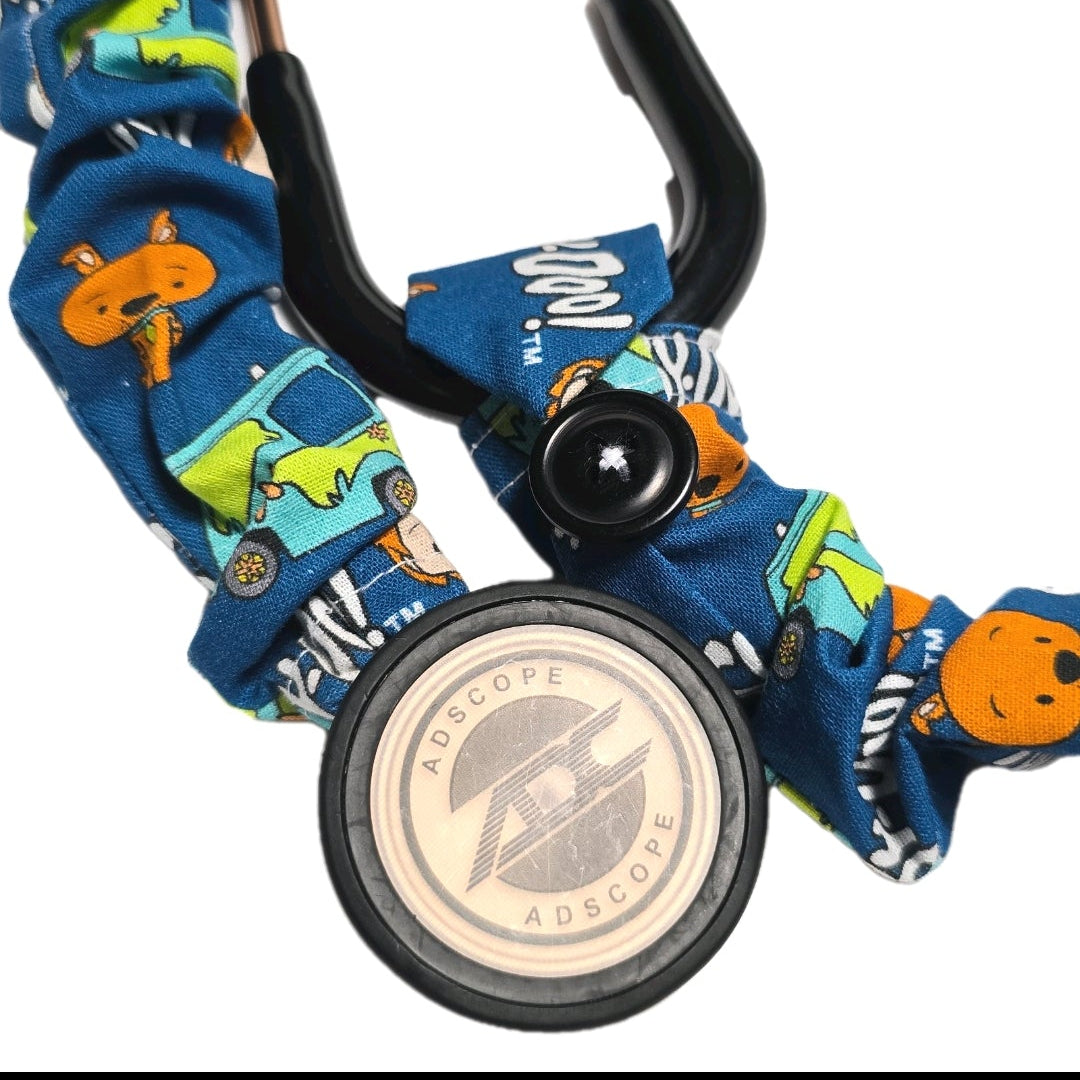 Handmade Colorful Blue Scooby-Doo Stethoscope Sleeve: Washable Colorful Cotton Cover