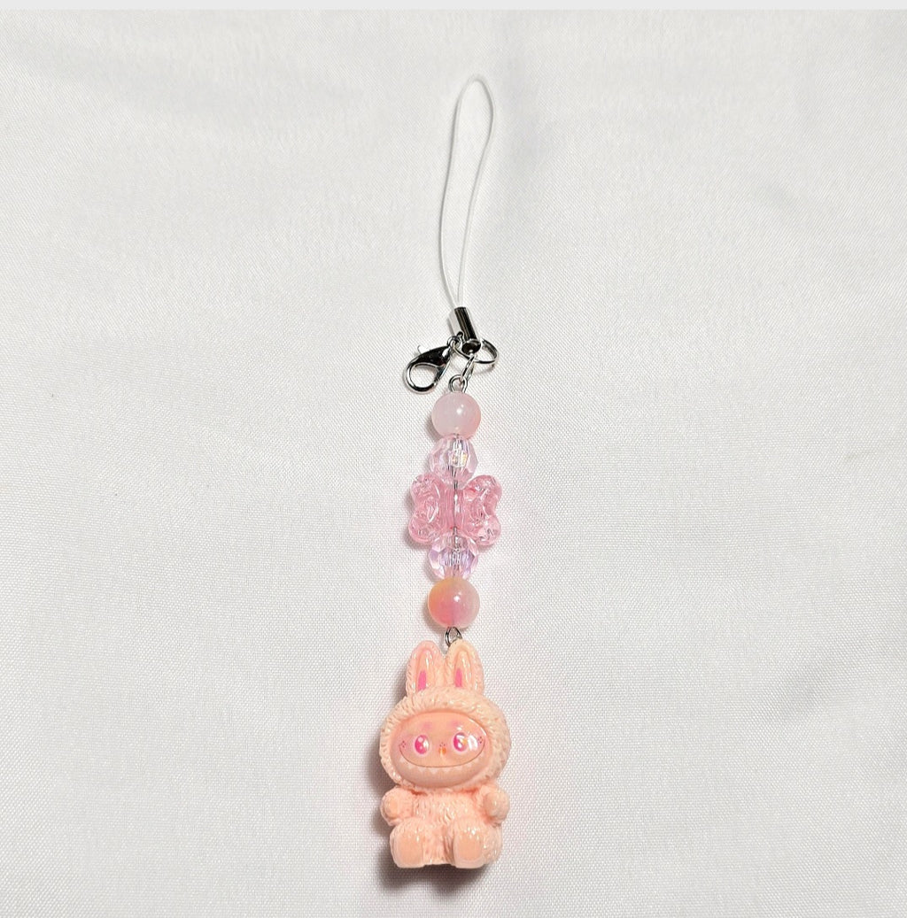 Cute colorful Kawaii giftable beaded Monster Phone charm,  key holder, bag, camera, badge charm. One of each design.