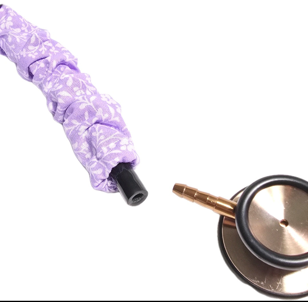 Handmade Purple Lavander Floral  Stethoscope Sleeve: Cotton Cover