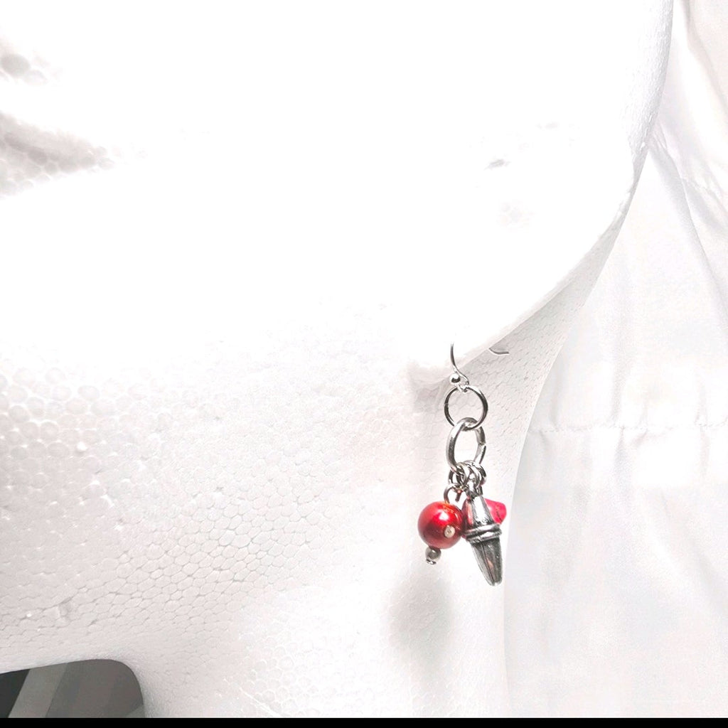 Upcycled Vintage Chicos Red Beaded Bohemian Preppy Y2K Jewelry Necklace Set