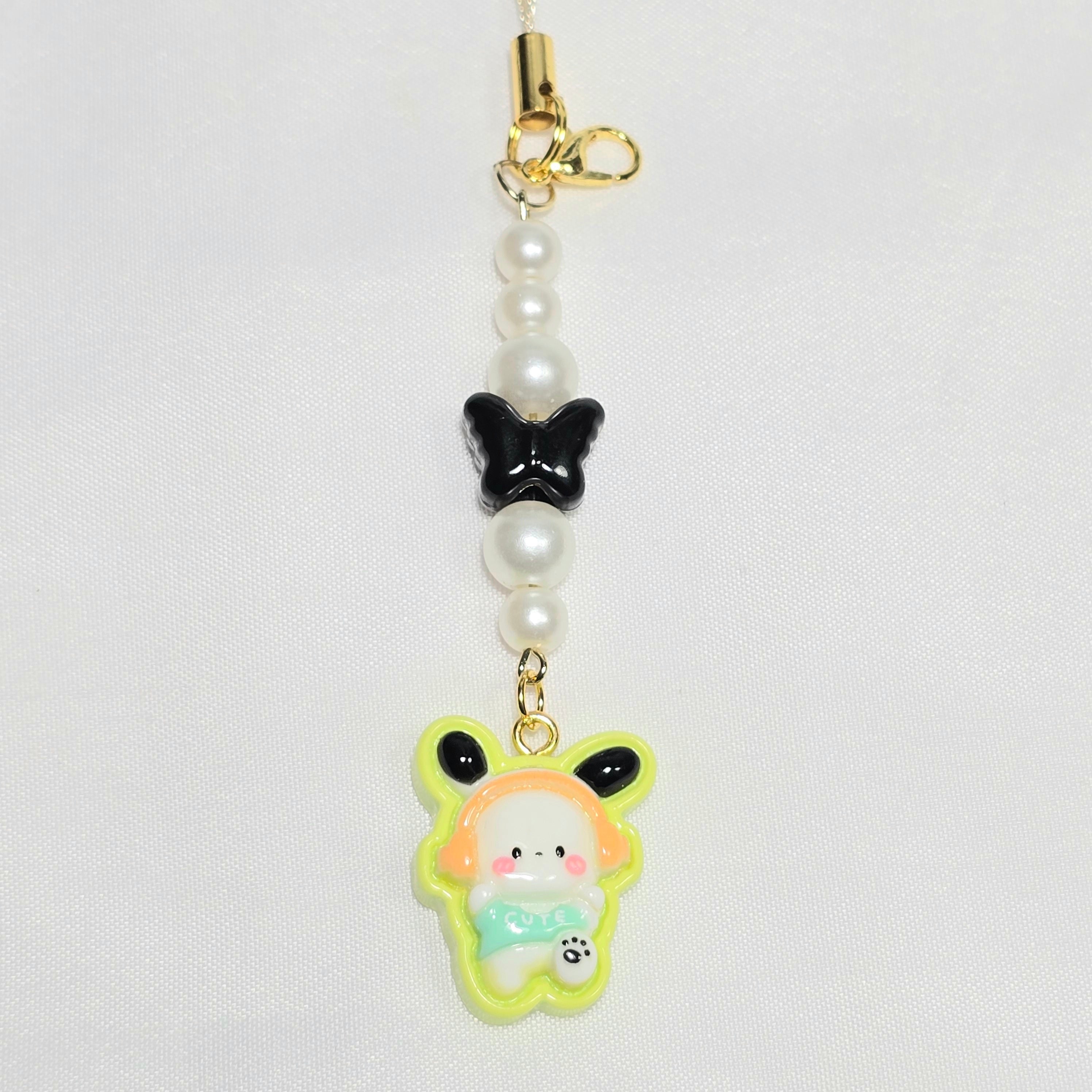 Cute Pochacco Kawaii Beaded Key Chain or Phone Charm