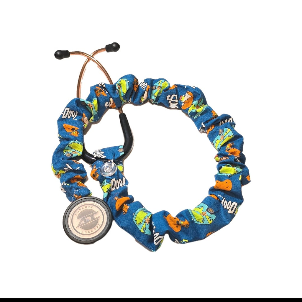 Handmade Colorful Blue Scooby-Doo Stethoscope Sleeve: Washable Colorful Cotton Cover