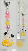 Cute Yellow Pochacco Kawaii Beaded Key Chain or Phone Charm