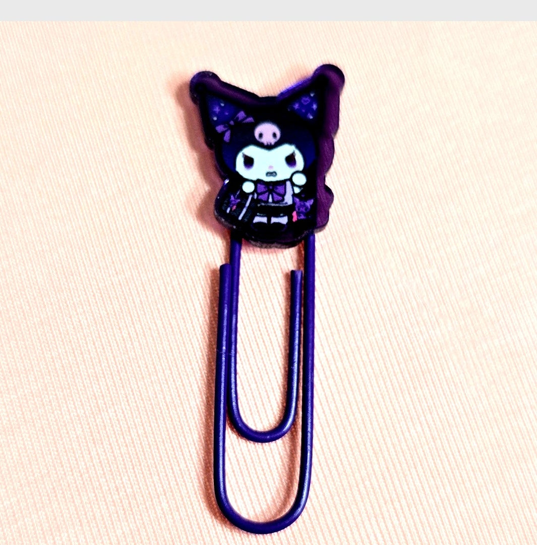 Kuromi Decorated Purple Paper Clips Metal Clip Set of 6