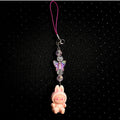 Cute Pastel Orange Kawaii Beaded Monster Key Chain or Phone Charm