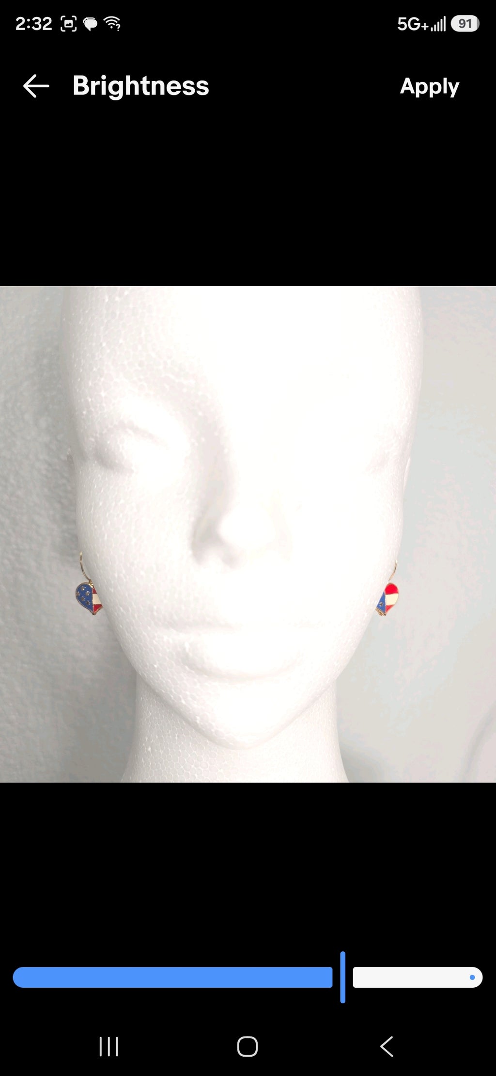 Heart Enamel American Flag  Patriotic Independence Day July 4th  Themed Earrings