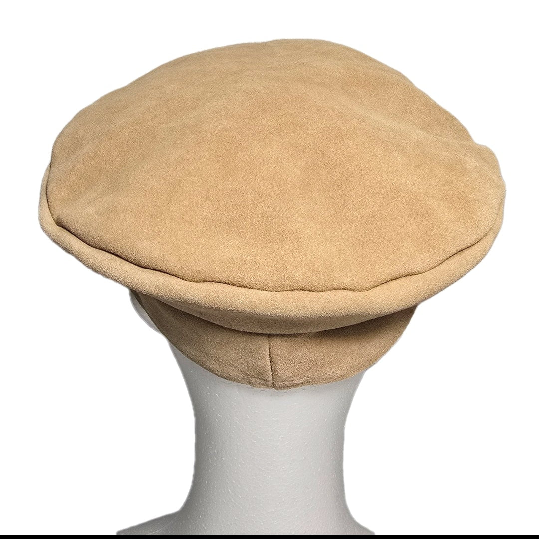 Lack of Color Newsboy Cap Beige Suede Hat Size Small - New.