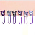 Kuromi Decorated Purple Paper Clips Metal Clip Set of 6