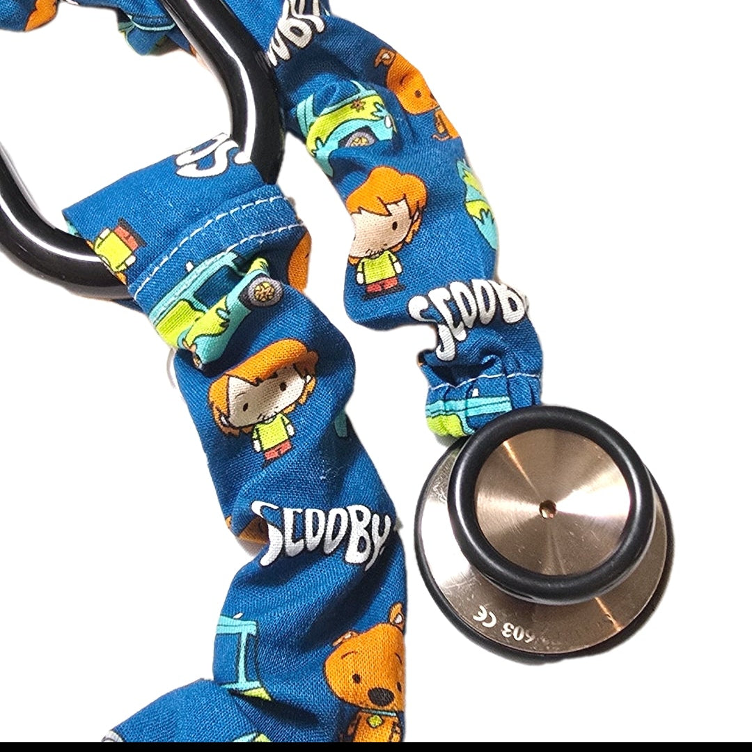 Handmade Colorful Blue Scooby-Doo Stethoscope Sleeve: Washable Colorful Cotton Cover