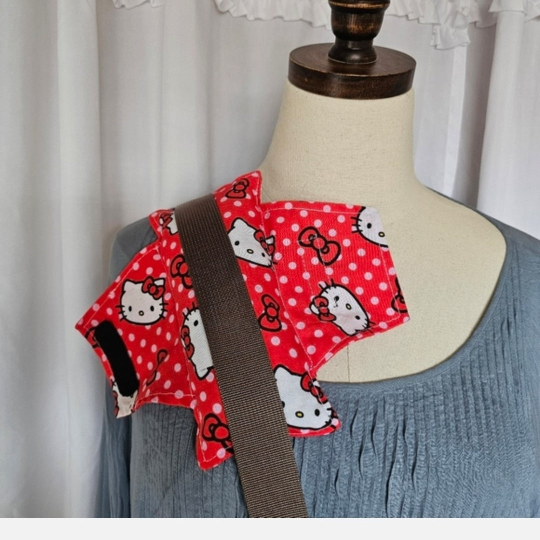 Handmade Red Hello Kitty Cute Soft  Comfy Seat Belt Chemo Port or  Pacemaker Pillow