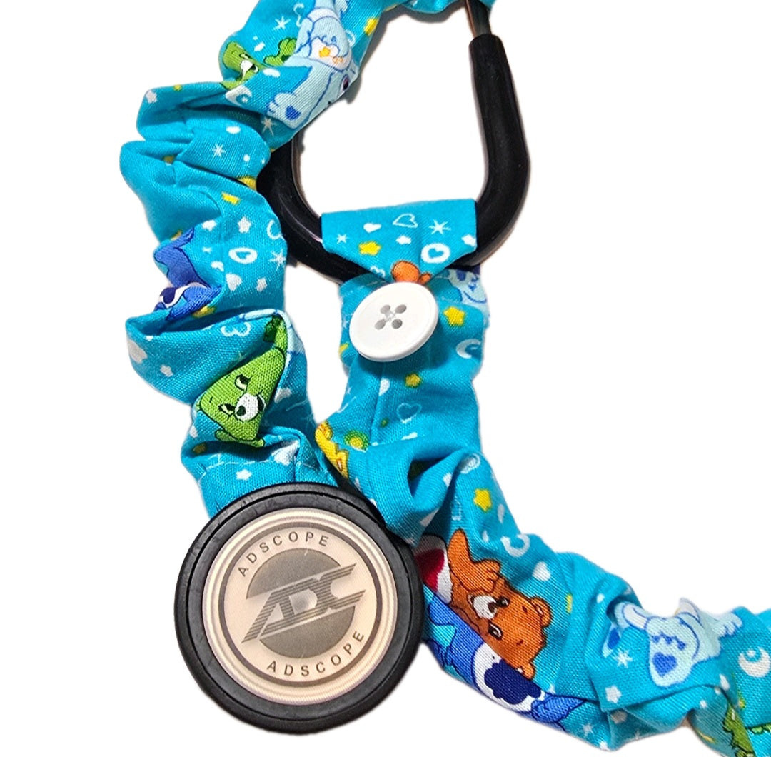 Colorful Pastel Blue Green Torquiose Care Bears Stethoscope Washable Sleeve  Cover