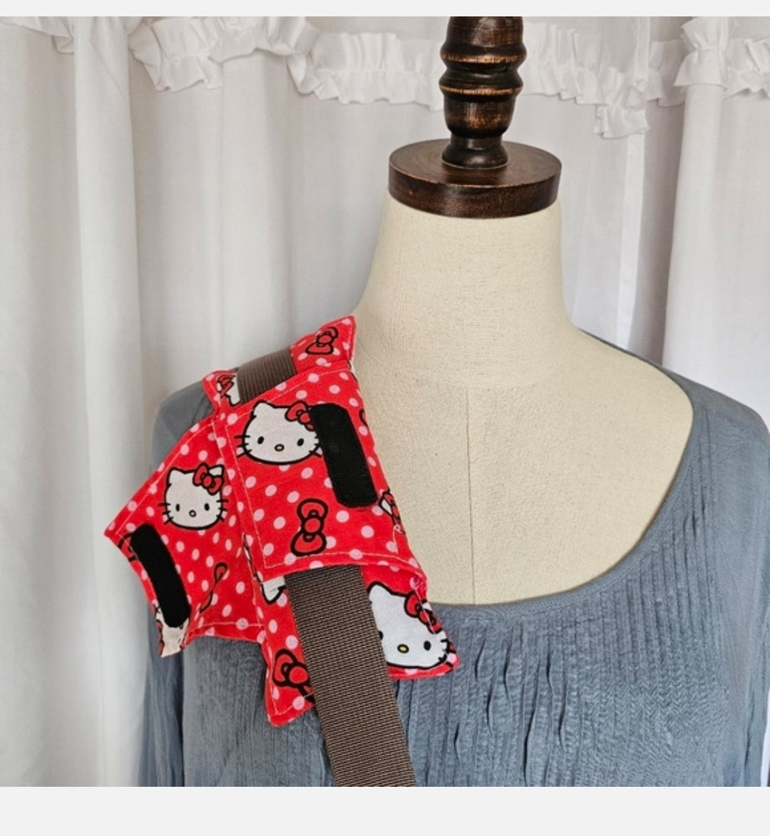 Handmade Red Hello Kitty Cute Soft  Comfy Seat Belt Chemo Port or  Pacemaker Pillow
