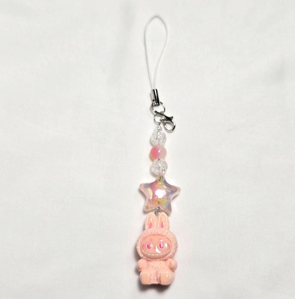 Cute colorful Kawaii giftable beaded Monster Phone charm,  key holder, bag, camera, badge charm. One of each design.
