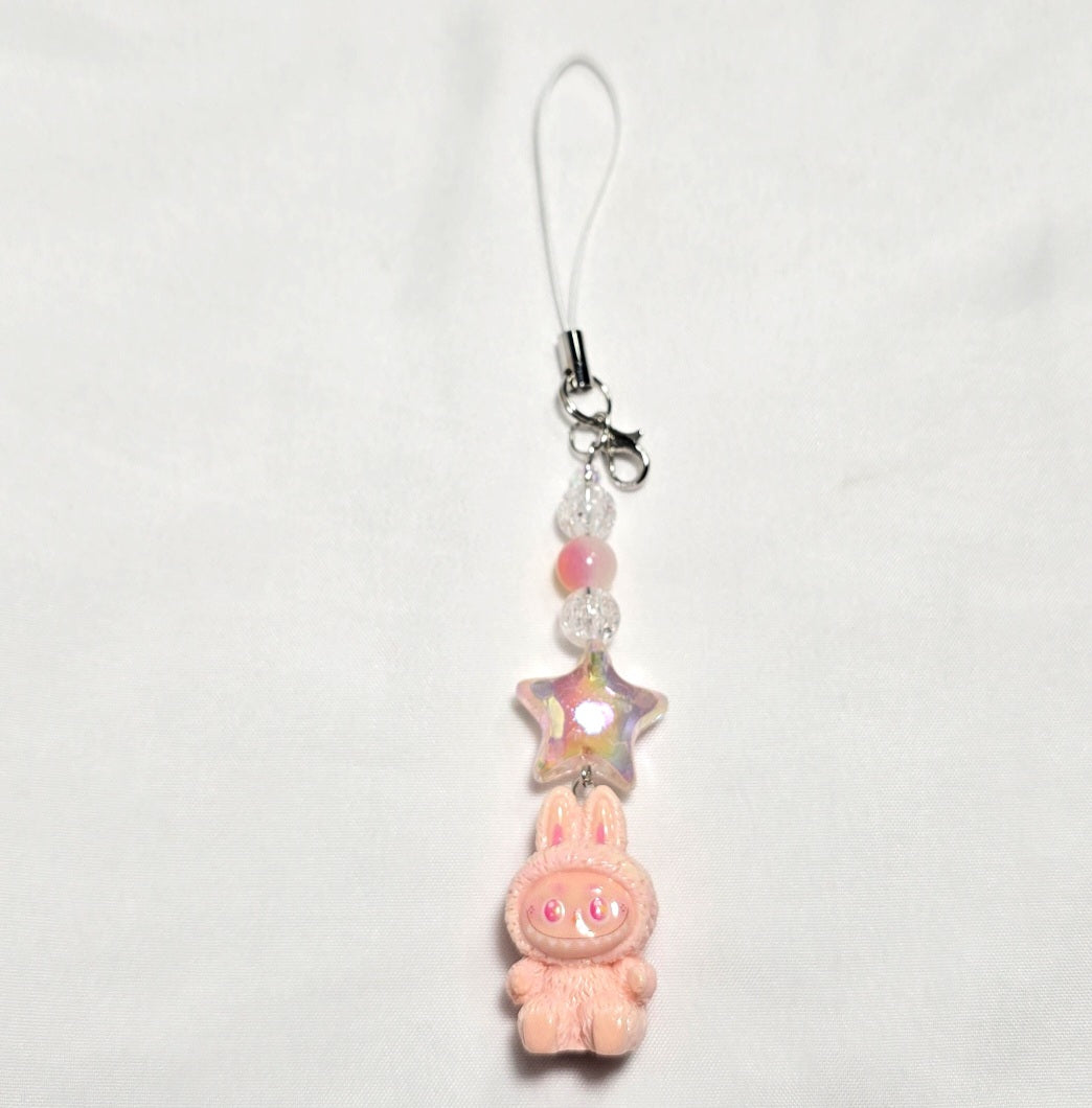 Cute colorful Kawaii giftable beaded Monster Phone charm,  key holder, bag, camera, badge charm. One of each design.