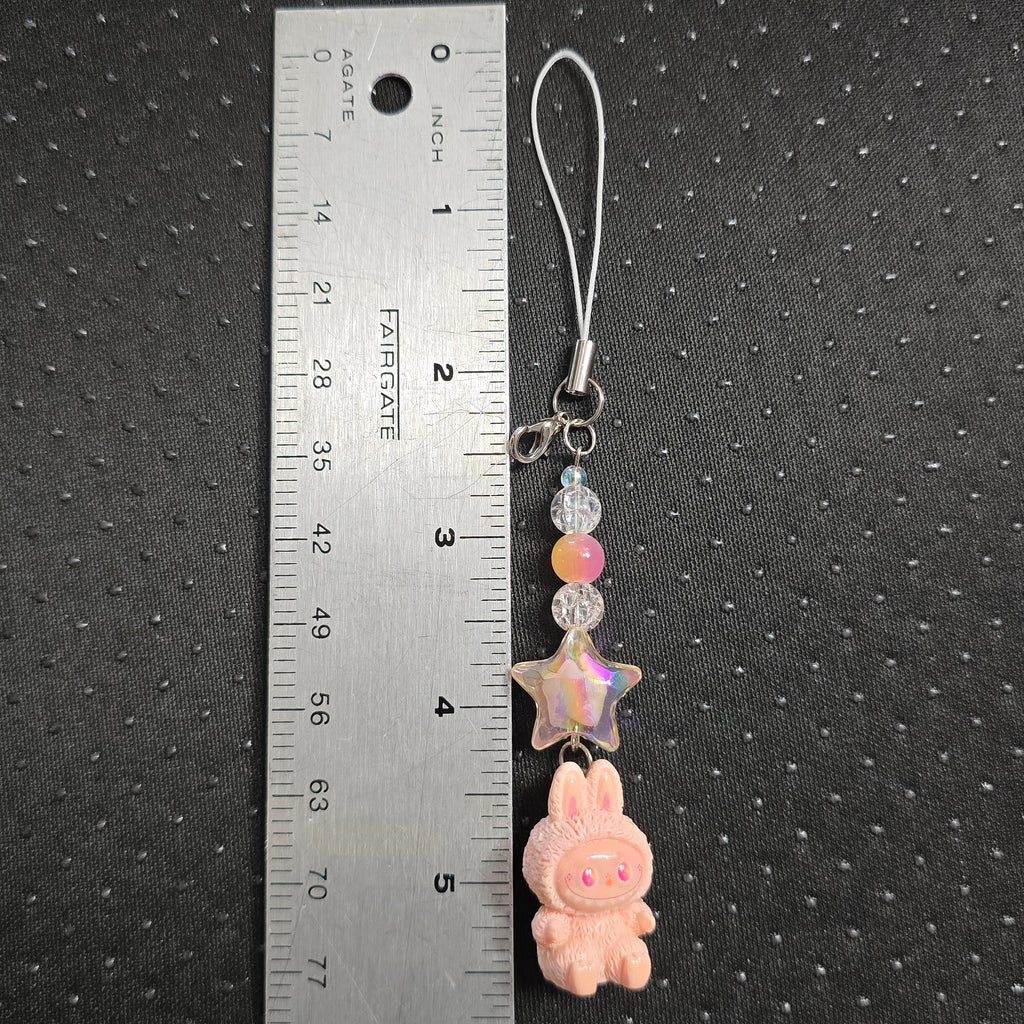 Cute colorful Kawaii giftable beaded Monster Phone charm,  key holder, bag, camera, badge charm. One of each design.