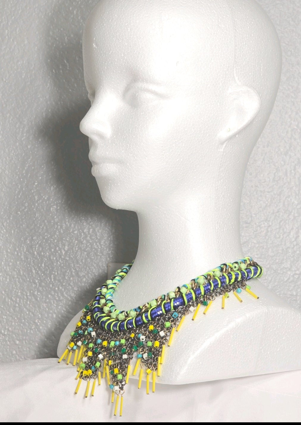 Women's Beaded Vibrant Colorful Bohemian Statement Bib Choker Necklace