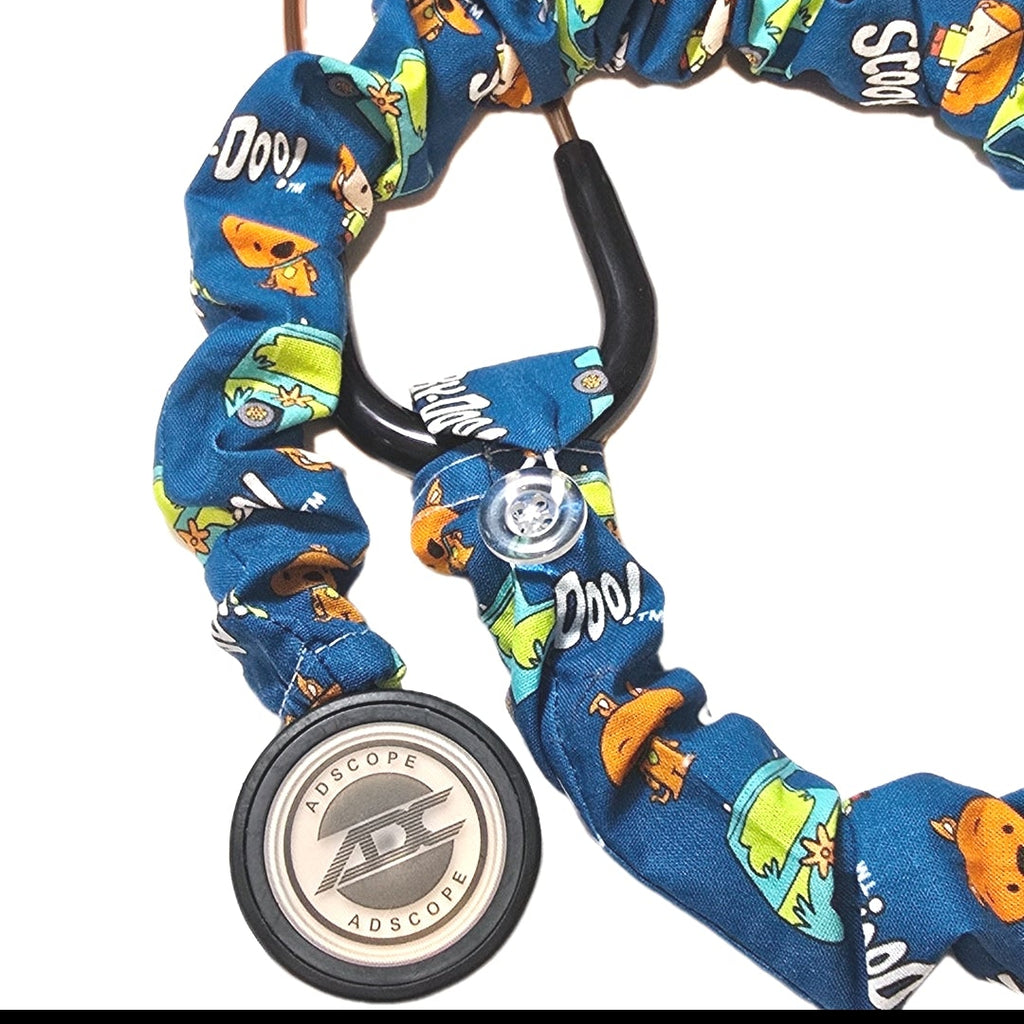Handmade Colorful Blue Scooby-Doo Stethoscope Sleeve: Washable Colorful Cotton Cover