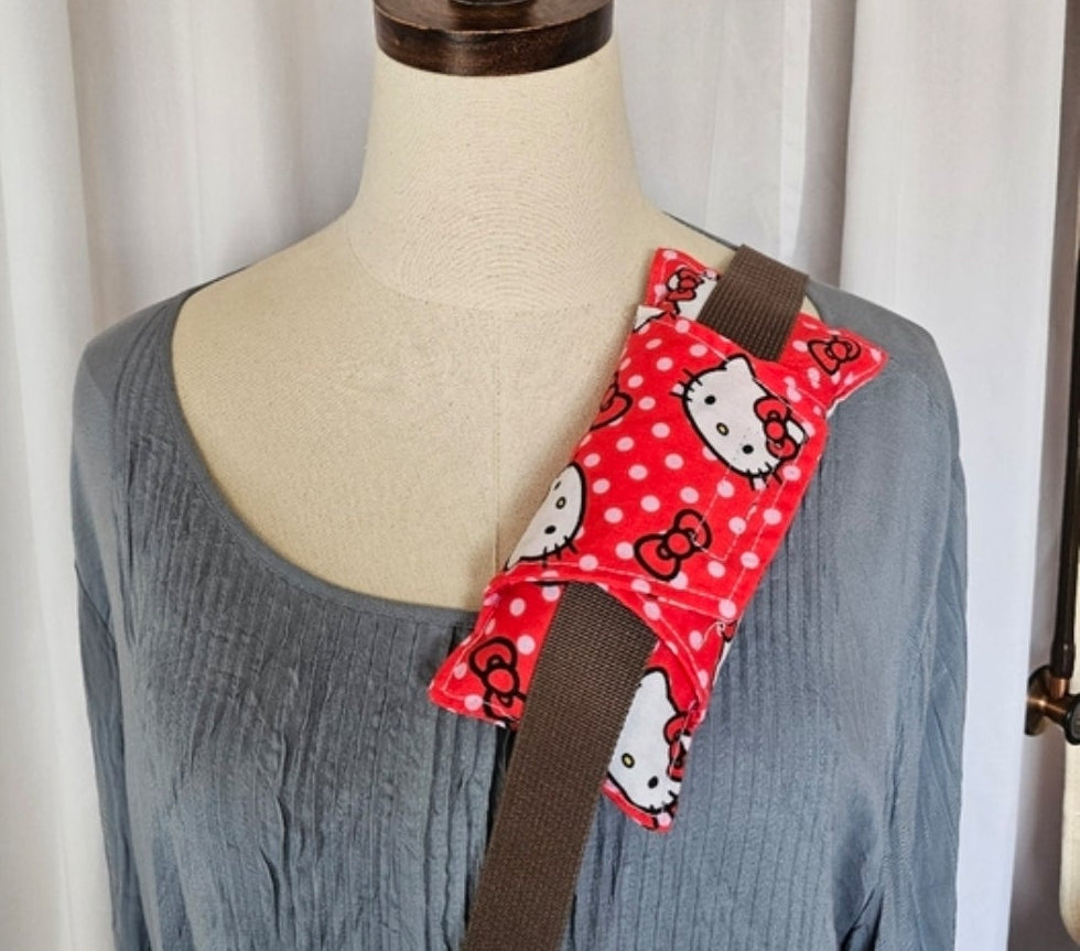 Handmade Red Hello Kitty Cute Soft  Comfy Seat Belt Chemo Port or  Pacemaker Pillow
