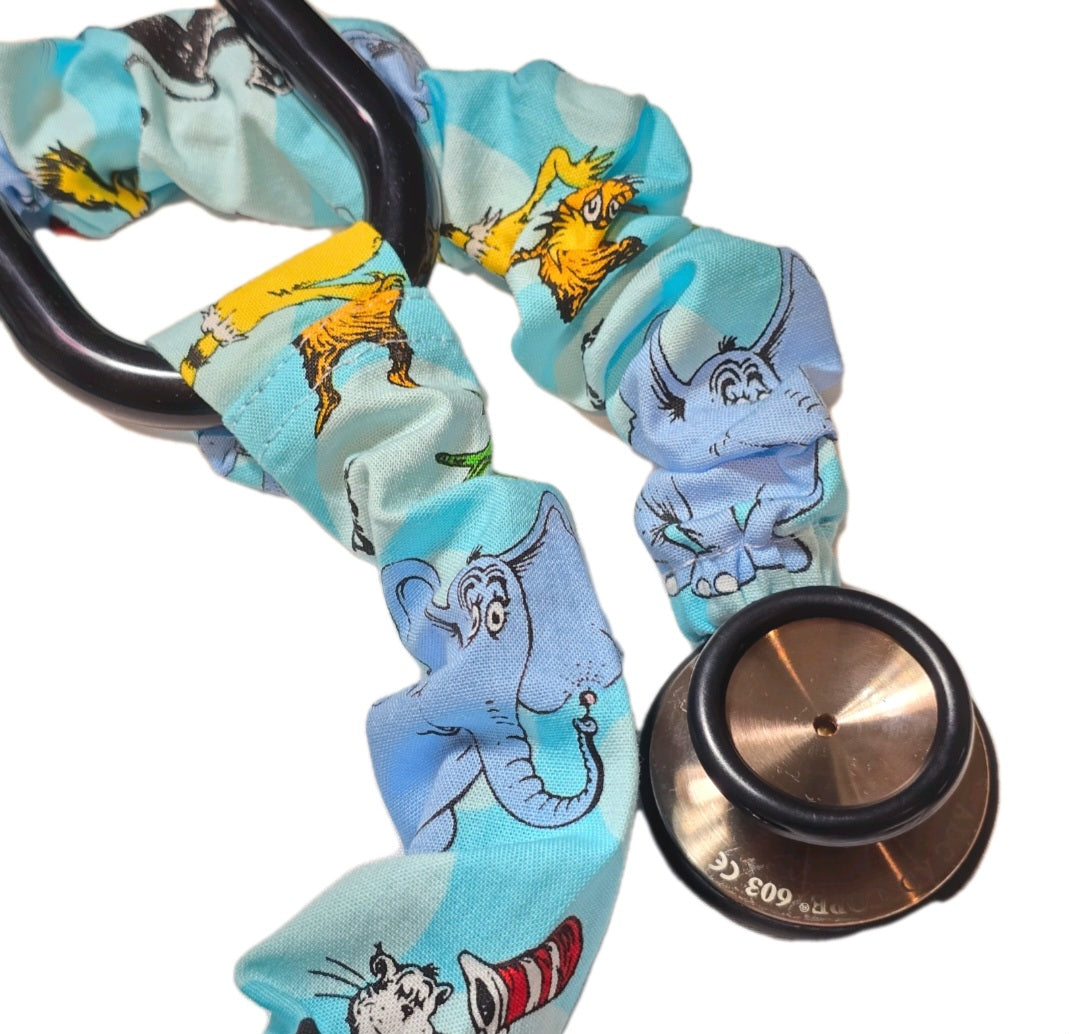 Dr. Seuss The Cat in The Hat  & The Grinch Light Blue Stethoscope Sleeve  Cover