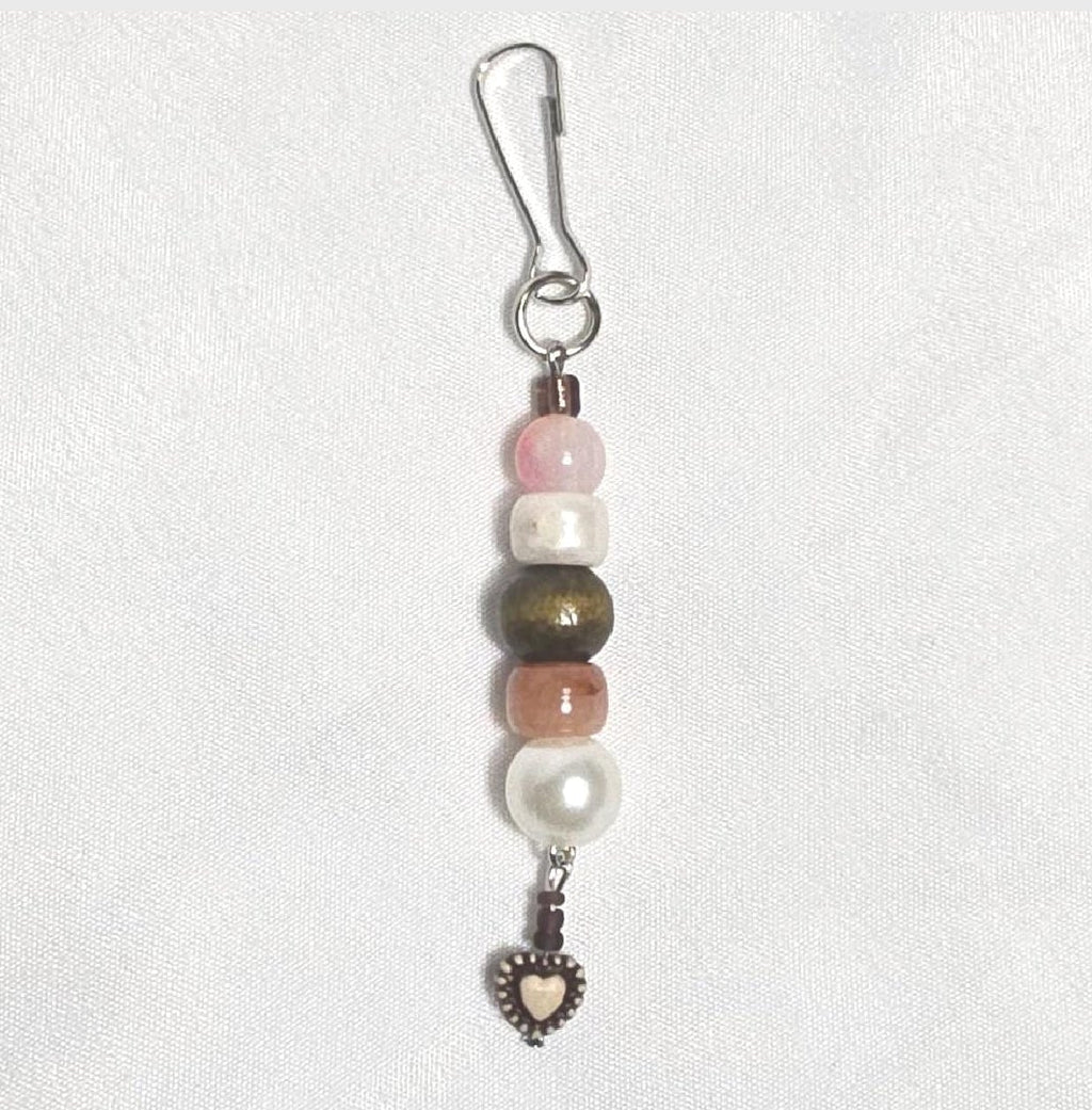 New Brown Labubu Inspired  Multi Strand Mixed Beaded Bag Charm Key Holder Keychain