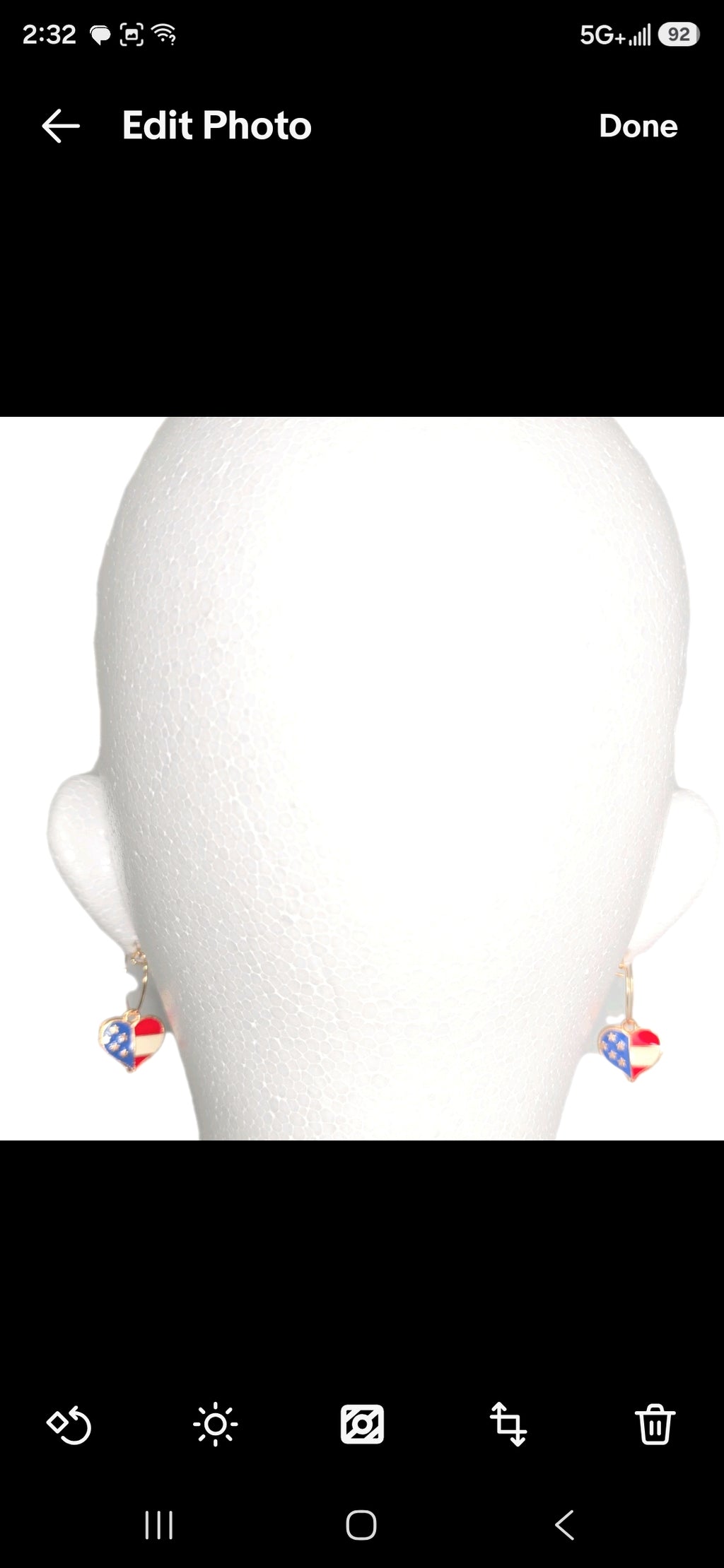 Heart Enamel American Flag  Patriotic Independence Day July 4th  Themed Earrings