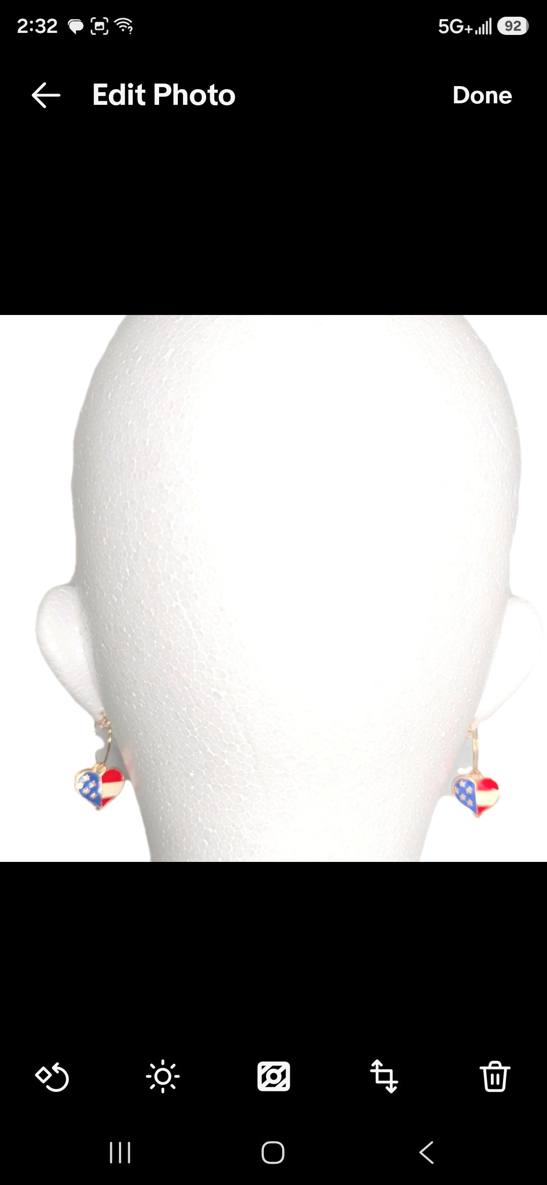 Heart Enamel American Flag  Patriotic Independence Day July 4th  Themed Earrings