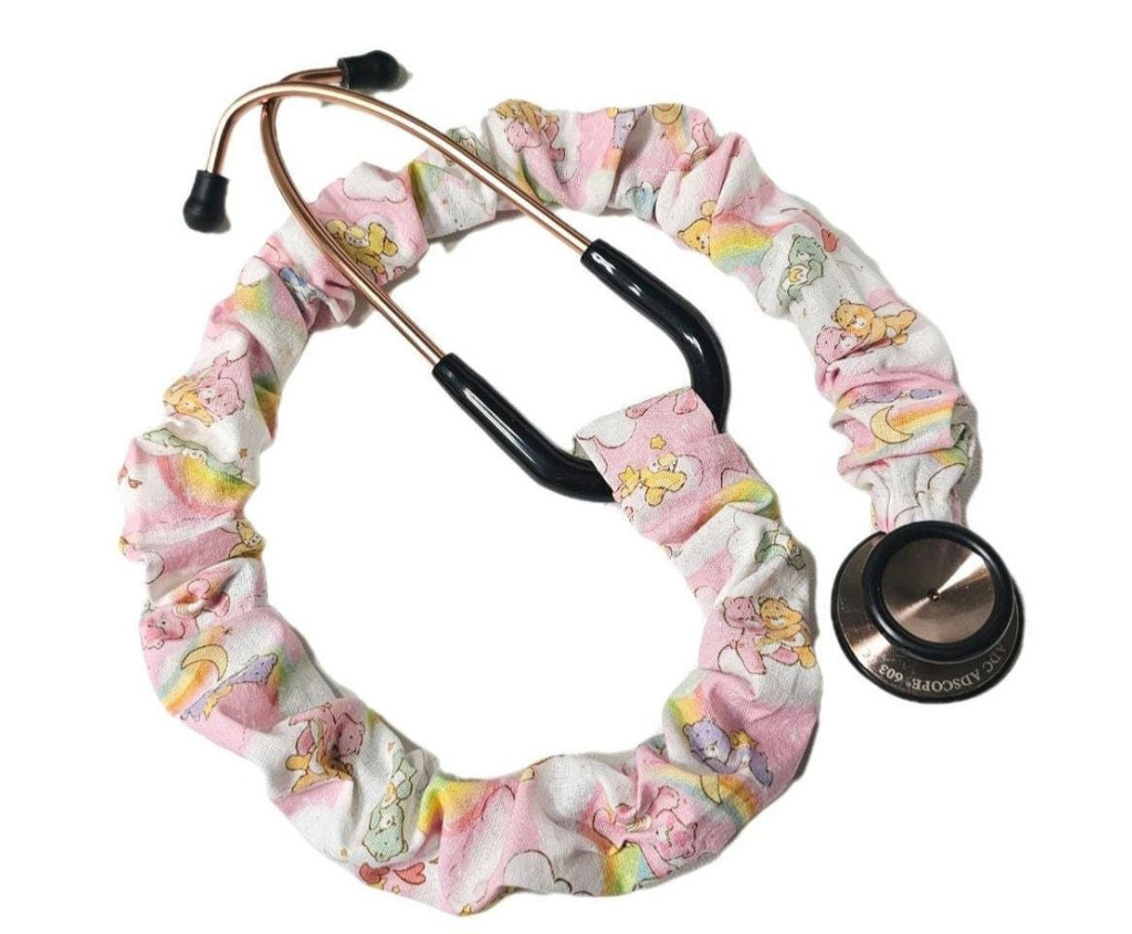 Colorful Pastel Blue Green Torquiose Care Bears Stethoscope Washable Sleeve  Cover