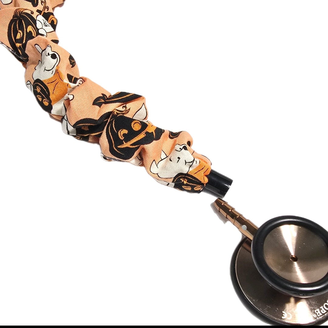 Winnie the Pooh Fall Pumpkin Stethoscope Sleeve Cover - Cotton Medical Accessory