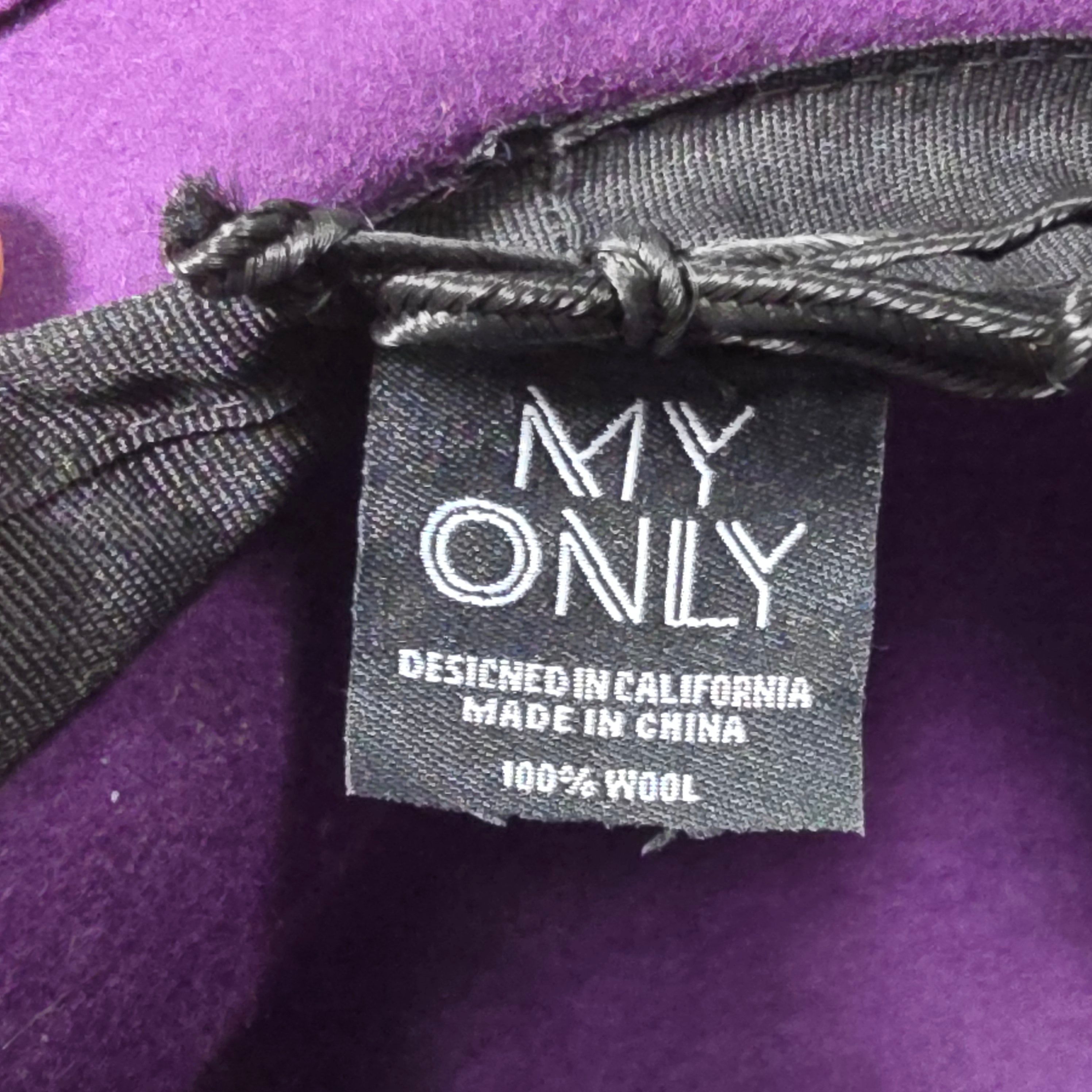 MY ONLY One Size Women's 100% Wool Purple Cloche Formal Retro Preppy Hat
