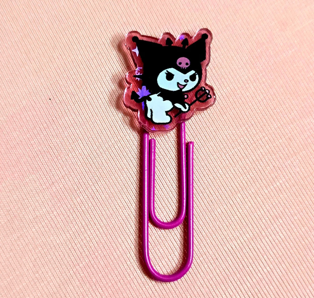 Kuromi Decorated Paper Clips Metal Clip Set of 6
