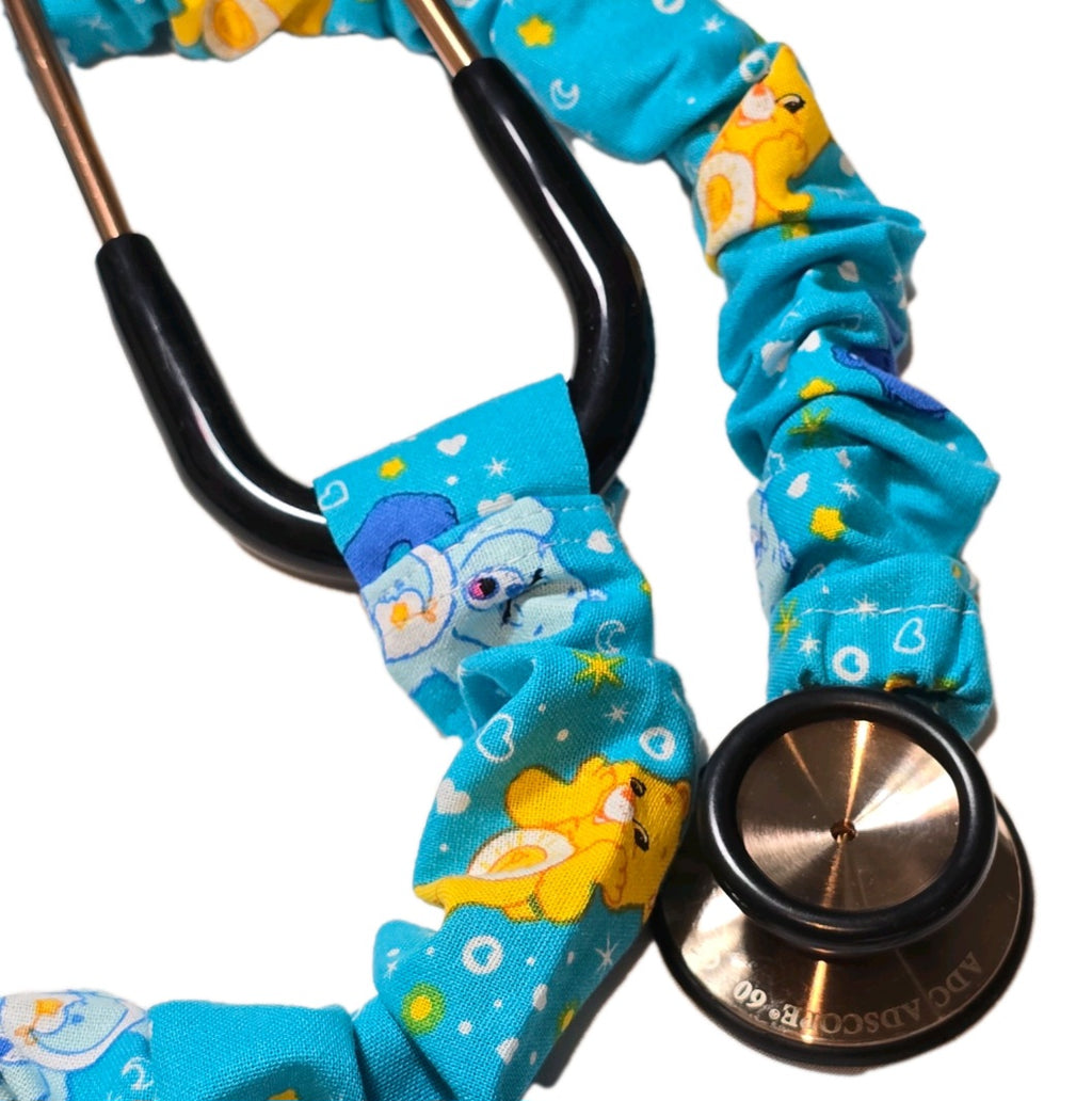 Colorful Pastel Blue Green Torquiose Care Bears Stethoscope Washable Sleeve  Cover